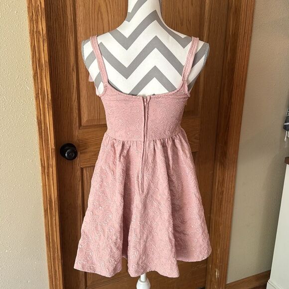 TRIXXI Blush Pink Floral Jacquard Corset Mini Dress - Picture 5 of 11